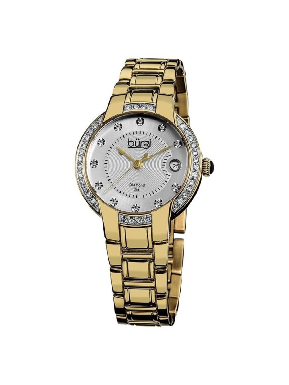 NWT Burgi Silver Dial Gold-tone Ladies Watch